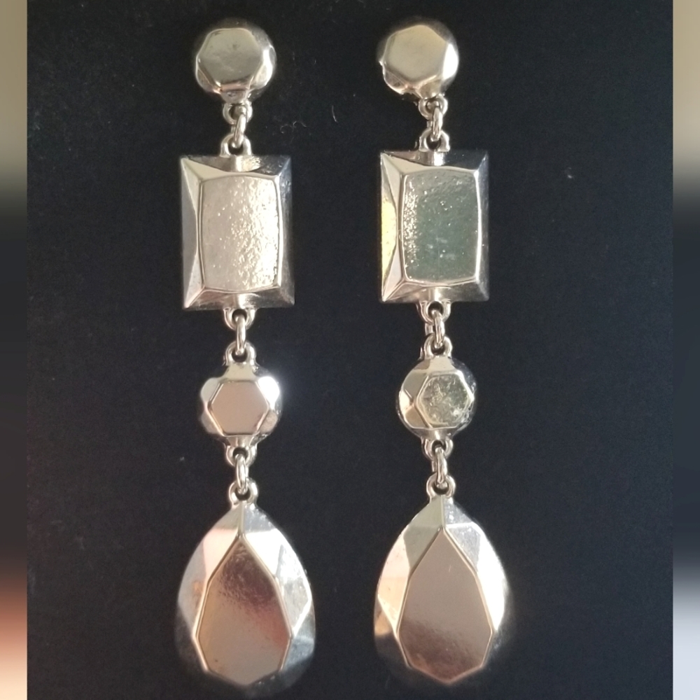 ASOS • Silver Plated Geometric Dangle Earrings